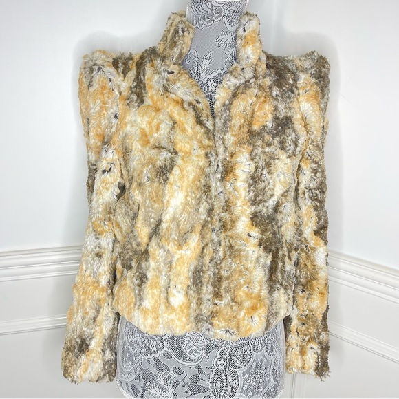 ALICE & Olivia Faux Fur Animal print Jacket size Xs - Picture 10 of 16